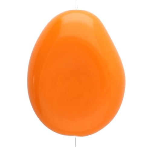 Flat irregular bead 22x17 mm in opaque resin - Orange x1