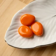 Flat irregular bead 22x17 mm in opaque resin - Orange x1