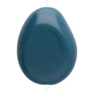 Flat irregular bead 22x17 mm in opaque resin - Peacock blue x1