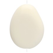 Flat irregular bead 22x17 mm in opaque resin - Ecru x1