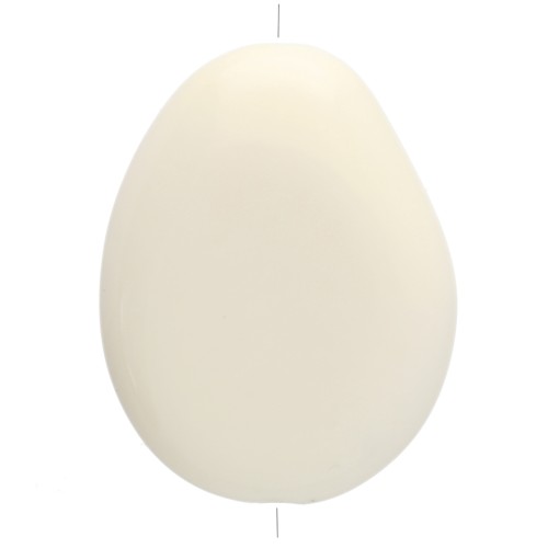 Flat irregular bead in opaque resin 22x17 mm - Ecru x1