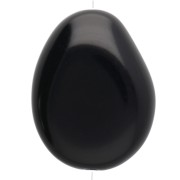 Flat irregular bead 22x17 mm in opaque resin - Black x1
