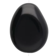 Flat irregular bead 22x17 mm in opaque resin - Black x1