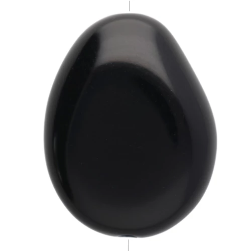 Flat irregular bead 22x17 mm in opaque resin - Black x1