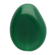 Flat irregular bead 22x17 mm in opaque resin - Emerald green x1