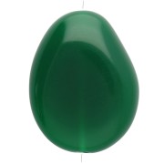 Flat irregular bead in opaque resin 22x17 mm - Emerald green x1
