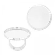 Raw setting ring base with 30mm setting Silver tone x1