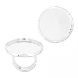 Raw setting ring base with 30mm setting Silver tone x1