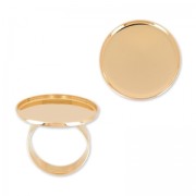 Raw setting ring base with 25mm setting Gold tone rose x1|raw }}