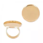 Raw setting ring base with 25mm setting Gold tone rose x1