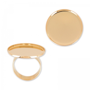 Raw setting ring base with 25mm setting Gold tone rose x1