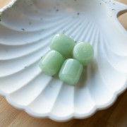 Translucent resin tube beads 16x14 mm - Marbled lichen x4