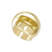 20 mm round flat-back cabochon brass ring - Fine gold plated x1