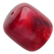 16x14 mm translucent resin tube beads - Marbled garnet x4