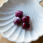 Translucent resin tube beads 16x14 mm - Marbled garnet x4