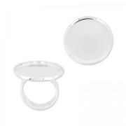 Raw setting ring base with 20mm setting Silver tone x1|raw }}