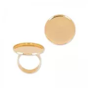 Raw setting ring base with 18mm setting Gold tone rose x1