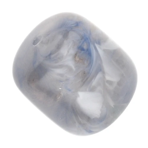 16x14 mm translucent resin tube beads - Blue grey marbled x4