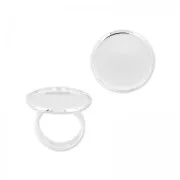 Raw setting ring base with 18mm setting Silver tone  x1