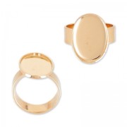 Raw setting ring base with 18x13mm setting Gold tone rose x1