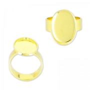 Raw setting ring base with 18x13mm setting fine Gold plated x1|raw }}