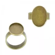 Raw setting ring base with 18x13mm setting Bronze tone x1