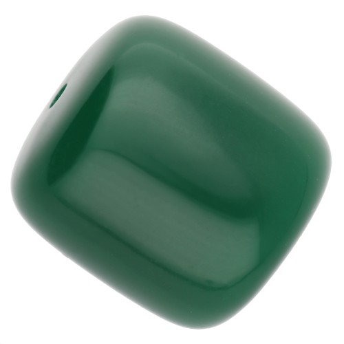 16x14 mm opaque resin tube beads - Emerald green x4