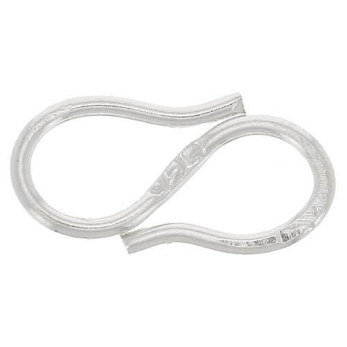 Hook clasp 15mm 925 Sterling Silver x1
