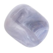 16x14 mm opaque resin tube beads - Marbled glacier grey x4