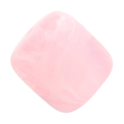 Translucent resin tube beads 12x11 mm - Light pink marbled x6