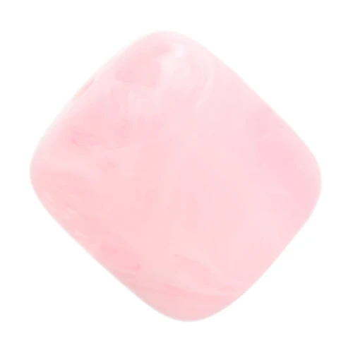 Tube beads 12x11 mm in translucent resin - Light pink marbled x6