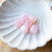 Translucent resin tube beads 12x11 mm - Light pink marbled x6