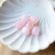 Translucent resin tube beads 12x11 mm - Light pink marbled x6