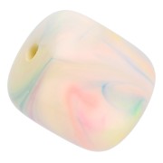 Opaque resin tube beads 12x11 mm - Marbled Multicolored Pearl x6|raw }}