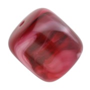 12x11 mm translucent resin tube beads - Marbled garnet x6