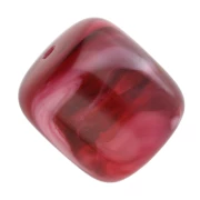 Garnet - Perles tubes en résine translucide 12x11 mm - Grenat marbré x6 Perles tubes en résine translucide 12x11 mm - Grenat marbré x6
