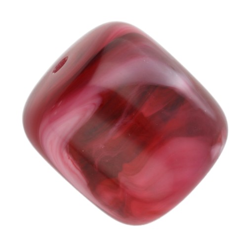 12x11 mm translucent resin tube beads - Marbled garnet x6