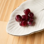 Translucent resin tube beads 12x11 mm - Marbled garnet x6
