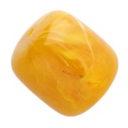 Translucent resin tube beads 12x11 mm - Honey yellow marbled x6
