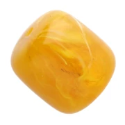 Tube beads 12x11 mm in translucent resin - Honey yellow marbled x6