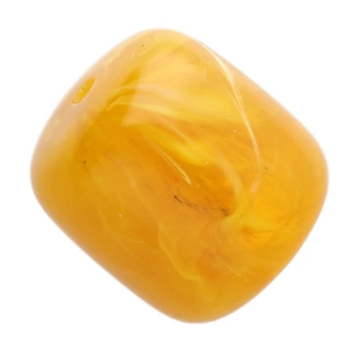 Tube beads 12x11 mm in translucent resin - Honey yellow marbled x6