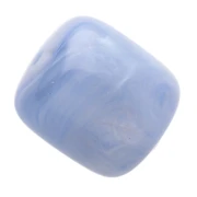 Tube beads 12x11 mm in translucent resin - Blue grey marbled x6