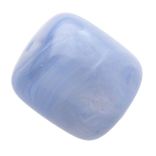 Translucent resin tube beads 12x11 mm - Blue grey marbled x6