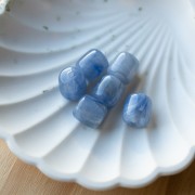 Tube beads 12x11 mm in translucent resin - Blue grey marbled x6