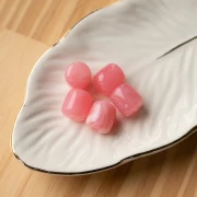 Translucent resin tube beads 12x11 mm - Dark pink marbled x6