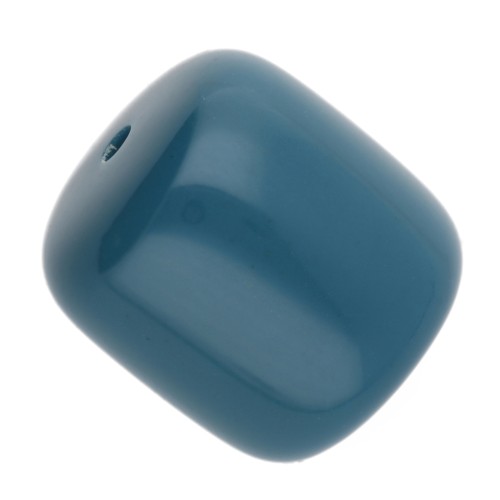 Opaque resin tube beads 12x11 mm - Peacock blue x6
