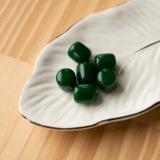 Opaque resin tube beads 12x11 mm - Emerald Green x6