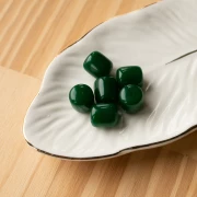 Opaque resin tube beads 12x11 mm - Emerald Green x6