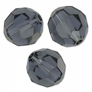 Round beads PureCrystal 5000 6 mm - Graphite x6