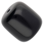 Opaque resin tube beads 12x11 mm - Black x6